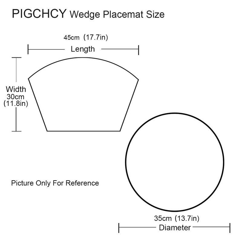 PIGCHCY Wedge Shaped Placemats Set of 6 with Centerpiece Round Mats Washable Kitchen Placemats Heat-Resistant Table Mats (Sage Green) - Image 2